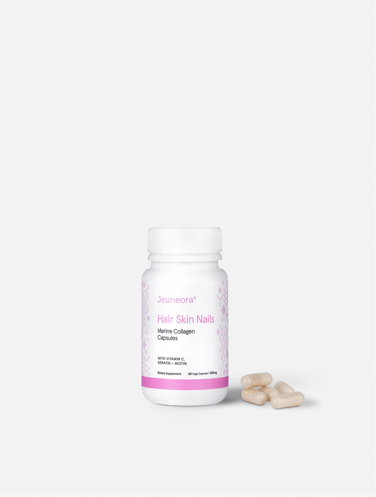 Jeuneora® Hair Skin Nails Marine Collagen Capsules -